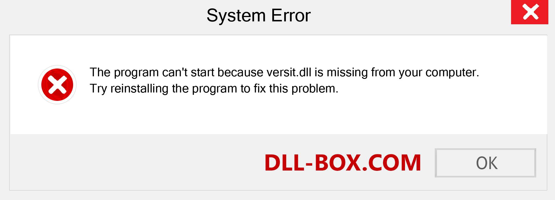  versit.dll file is missing?. Download for Windows 7, 8, 10 - Fix  versit dll Missing Error on Windows, photos, images